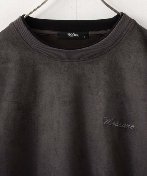Mossimo（モッシモ）の「MOSSIMO（モッシモ）フェイクスウェードクルーネックプルオーバー（その他トップス・メンズ・グレー系その他/ブラック・M/L/XL）」の4枚目の写真
