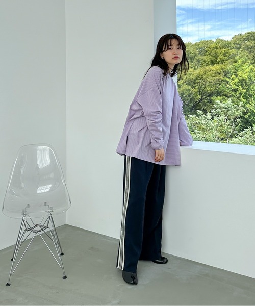 feepur（フェピュール）の「サイドラインイージーパンツ（スラックス・レディース・グレー/ネイビー・SMALL/MEDIUM）」の5枚目の写真