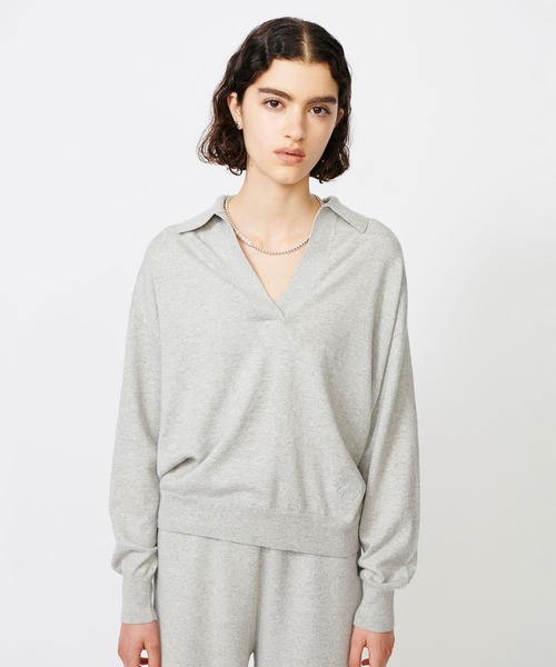 N.O.R.C(ノーク)の「コットンカシミヤオープンカラーニット(ニット/セーター・レディース・ネイビー/グレー・フリー)」の18枚目の写真