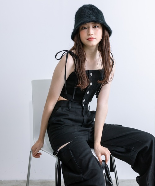 OLIVE des OLIVE（オリーブデオリーブ）の「シャギークロ―シュハット　1032150030（ハット・レディース・アイボリー/グレイッシュベージュ/ブラック・FREE）」の9枚目の写真