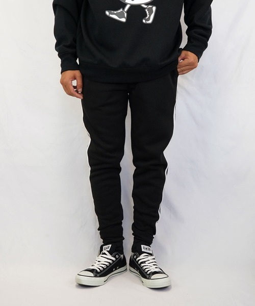 Burner(バーナー)の「【GROOVY STORE】2本ライン ジョガースウェットパンツ裏起毛(スウェットパンツ・メンズ・ブラック/ライトブラック/杢グレー・LL/L/M)」の4枚目の写真