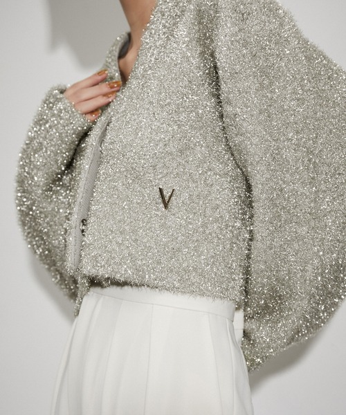 venit(ヴェニット)の「【venit for ADAM ET ROPE'】Metallic Shaggy Cardigan(カーディガン/ボレロ・レディース・ゴールド・FREE)」の4枚目の写真