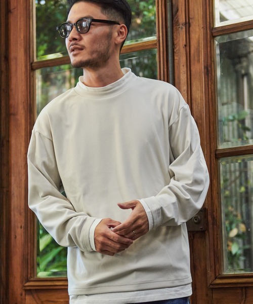SILVER BULLET(シルバーバレット)の「『SILVER BULLET SELECT AP/シルバーバレットセレクト』スムースピーチモックネックフェイクレイヤードロンTEE(Tシャツ/カットソー・メンズ・チャコールグレー/ネイビー/アイボリー/ブラウン・M/L/XL)」の5枚目の写真