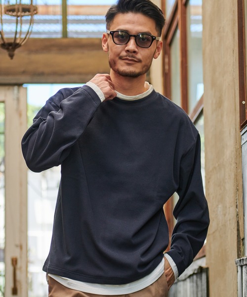 SILVER BULLET(シルバーバレット)の「『SILVER BULLET SELECT AP/シルバーバレットセレクト』スムースピーチモックネックフェイクレイヤードロンTEE(Tシャツ/カットソー・メンズ・チャコールグレー/ネイビー/アイボリー/ブラウン・M/L/XL)」の14枚目の写真