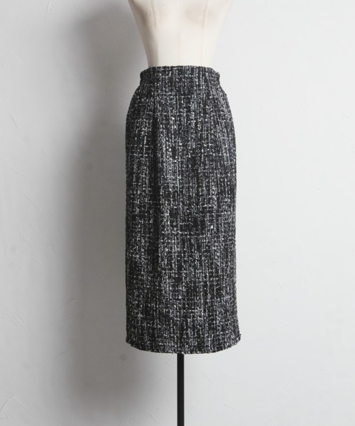 tocco closet（トッコ　クローゼット）の「【ZOZO限定】ミックスツイードタイトスカート（スカート・レディース・ブラック/グレー・M）」の19枚目の写真
