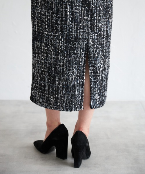 tocco closet（トッコ　クローゼット）の「【ZOZO限定】ミックスツイードタイトスカート（スカート・レディース・ブラック/グレー・M）」の11枚目の写真