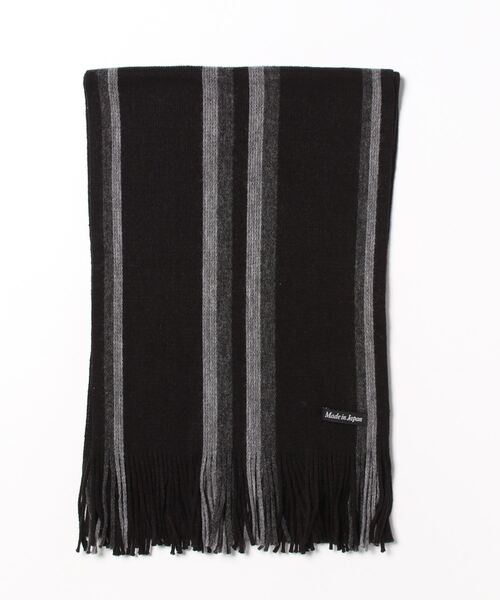LB/S （エルビーエス）の「JAPANメイド ストライプ マフラー　MADE IN JAPAN（マフラー・メンズ・ブラック/ワイン/ネイビー・FREE）」の2枚目の写真