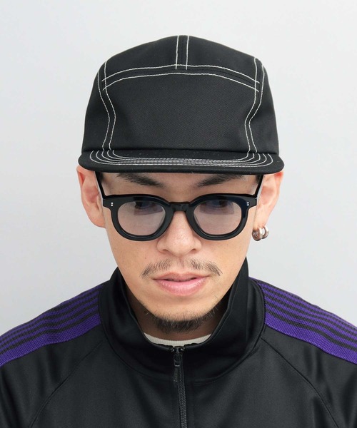 Mr.COVER（ミスターカバー）の「日本製 高密度ツイル ステッチ配色 ワイドブリム ロングビル ジェットキャップ（キャップ・メンズ・ブラック/アイボリー/ネイビー・FREE）」の7枚目の写真