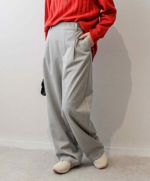 leswel（レスウェル）の「【L～5L 大きいサイズ】ニットツイル ワイド ストレート パンツ（その他パンツ・レディース・ライトグレー/ブラック/チャコールグレー・LL/3L/4L/5L/L）」の3枚目の写真