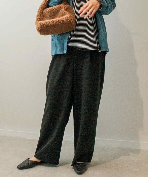 leswel（レスウェル）の「【L～5L 大きいサイズ】ニットツイル ワイド ストレート パンツ（その他パンツ・レディース・ライトグレー/ブラック/チャコールグレー・LL/3L/4L/5L/L）」の4枚目の写真