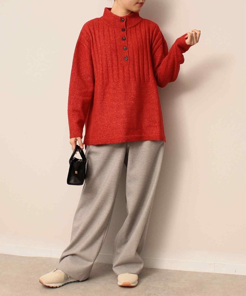 leswel（レスウェル）の「【L～5L 大きいサイズ】ニットツイル ワイド ストレート パンツ（その他パンツ・レディース・ライトグレー/ブラック/チャコールグレー・LL/3L/4L/5L/L）」の15枚目の写真