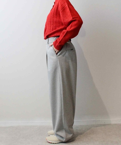 leswel（レスウェル）の「【L～5L 大きいサイズ】ニットツイル ワイド ストレート パンツ（その他パンツ・レディース・ライトグレー/ブラック/チャコールグレー・LL/3L/4L/5L/L）」の12枚目の写真