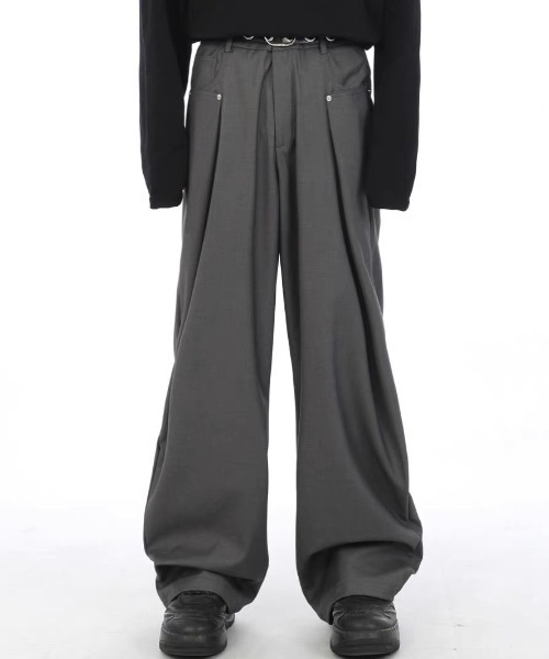 ROOPTOKYO(ループトウキョウ)の「2TUCK WIDE STRAIGHT SLACKS/2タックワイドストレートスラックス モード ノームコア(スラックス・メンズ・グレー/ブラック・L/XL/XXL)」の3枚目の写真