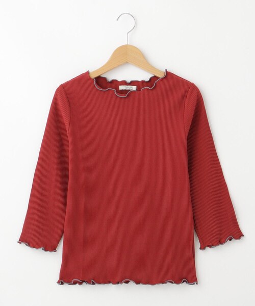 &Bridge（アンドブリッジ）の「POU DOU DOU パイピングメロウカットソー（Tシャツ/カットソー・レディース・レッド系1・02）」の2枚目の写真