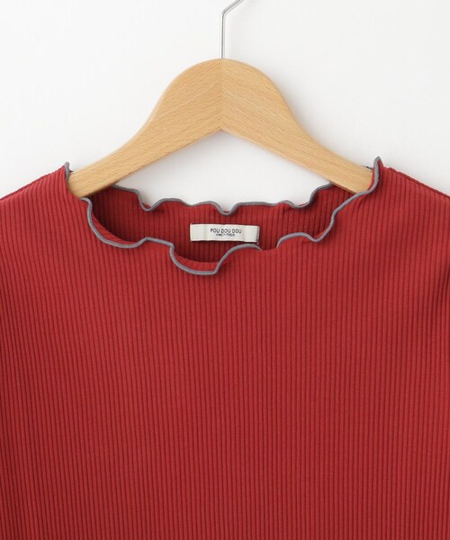 &Bridge（アンドブリッジ）の「POU DOU DOU パイピングメロウカットソー（Tシャツ/カットソー・レディース・レッド系1・02）」の4枚目の写真