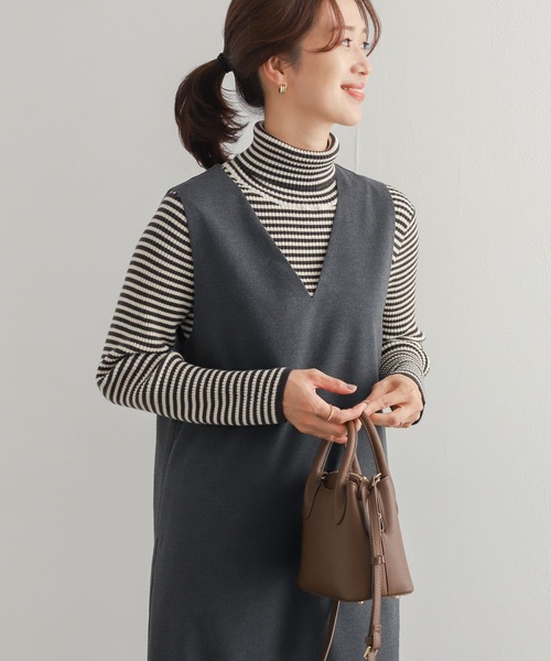 URBAN RESEARCH DOORS（アーバンリサーチドアーズ）の「ボーダーリブタートル（ニット/セーター・レディース・ホワイト系その他/ブラック系その他・MEDIUM）」の5枚目の写真