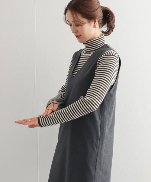 URBAN RESEARCH DOORS（アーバンリサーチドアーズ）の「ボーダーリブタートル（ニット/セーター・レディース・ホワイト系その他/ブラック系その他・MEDIUM）」の6枚目の写真