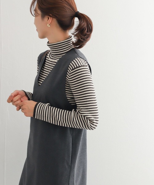 URBAN RESEARCH DOORS（アーバンリサーチドアーズ）の「ボーダーリブタートル（ニット/セーター・レディース・ホワイト系その他/ブラック系その他・MEDIUM）」の7枚目の写真