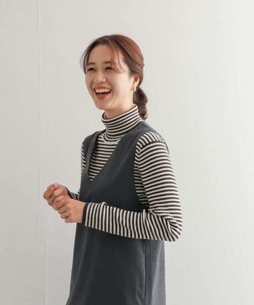 URBAN RESEARCH DOORS（アーバンリサーチドアーズ）の「ボーダーリブタートル（ニット/セーター・レディース・ホワイト系その他/ブラック系その他・MEDIUM）」の8枚目の写真