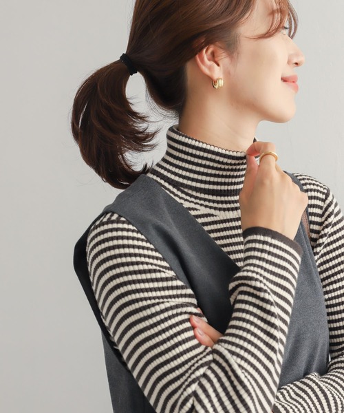 URBAN RESEARCH DOORS（アーバンリサーチドアーズ）の「ボーダーリブタートル（ニット/セーター・レディース・ホワイト系その他/ブラック系その他・MEDIUM）」の10枚目の写真