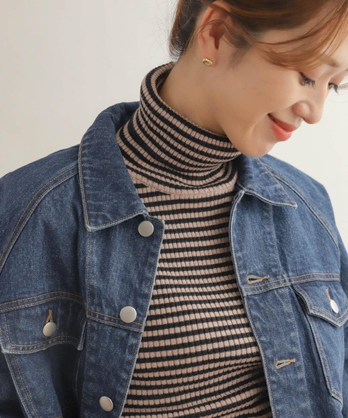 URBAN RESEARCH DOORS（アーバンリサーチドアーズ）の「ボーダーリブタートル（ニット/セーター・レディース・ホワイト系その他/ブラック系その他・MEDIUM）」の13枚目の写真