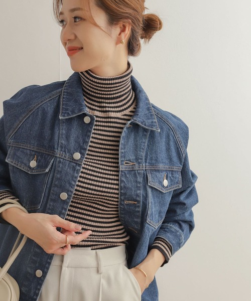 URBAN RESEARCH DOORS（アーバンリサーチドアーズ）の「ボーダーリブタートル（ニット/セーター・レディース・ホワイト系その他/ブラック系その他・MEDIUM）」の15枚目の写真