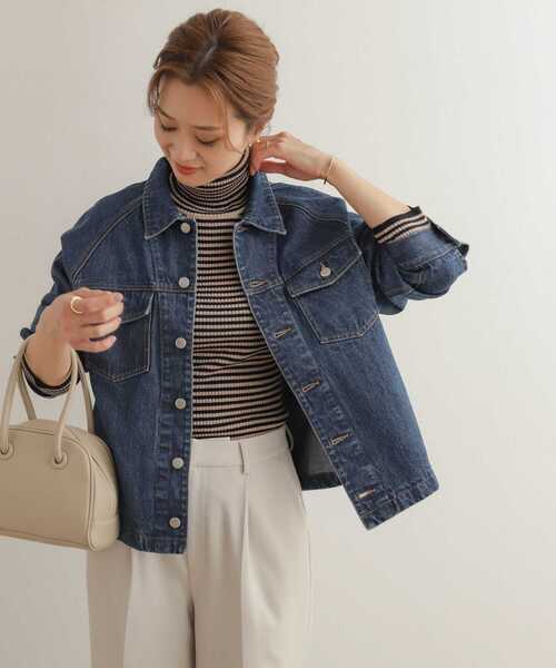 URBAN RESEARCH DOORS（アーバンリサーチドアーズ）の「ボーダーリブタートル（ニット/セーター・レディース・ホワイト系その他/ブラック系その他・MEDIUM）」の16枚目の写真