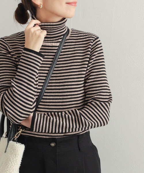 URBAN RESEARCH DOORS（アーバンリサーチドアーズ）の「ボーダーリブタートル（ニット/セーター・レディース・ホワイト系その他/ブラック系その他・MEDIUM）」の19枚目の写真