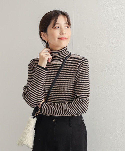 URBAN RESEARCH DOORS（アーバンリサーチドアーズ）の「ボーダーリブタートル（ニット/セーター・レディース・ホワイト系その他/ブラック系その他・MEDIUM）」の21枚目の写真