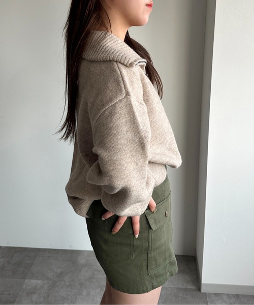 apres jour mignon(アプレジュールミニョン)の「ハーフジップニット【ZOZOTOWN限定アイテム】(ニット/セーター・レディース・ナチュラル/ベージュ/チャコールグレー/グリーン・X-LARGE/フリー)」の18枚目の写真