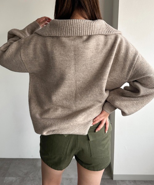 apres jour mignon(アプレジュールミニョン)の「ハーフジップニット【ZOZOTOWN限定アイテム】(ニット/セーター・レディース・ナチュラル/ベージュ/チャコールグレー/グリーン・X-LARGE/フリー)」の22枚目の写真