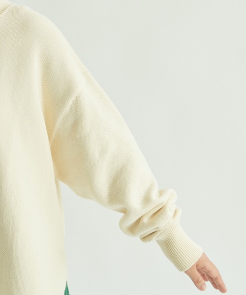 yuni（ユニ　）の「●ガスコットン裏毛編み ラウンドヘムクルーネックプルオーバー　1701KN005241（ニット/セーター・レディース・ホワイト/ブラック/ベージュ・FREE）」の19枚目の写真