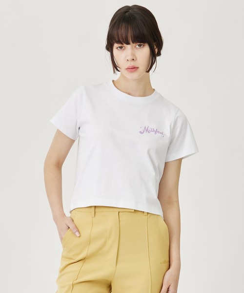 MILKFED.(ミルクフェド)の「RADIANT COMPACT S/S TEE(Tシャツ/カットソー・レディース・ライトピンク/ライトイエロー/ホワイト・M/S)」の17枚目の写真