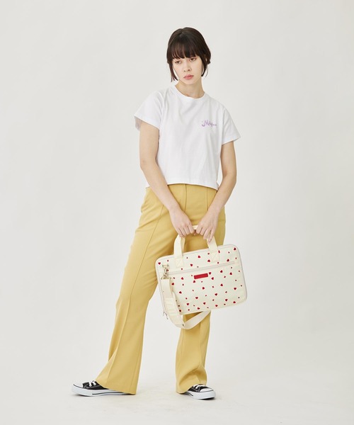 MILKFED.(ミルクフェド)の「RADIANT COMPACT S/S TEE(Tシャツ/カットソー・レディース・ライトピンク/ライトイエロー/ホワイト・M/S)」の10枚目の写真