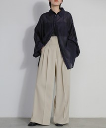 select MOCA | フロントファスナーハイウエストワイドパンツ(スラックス)