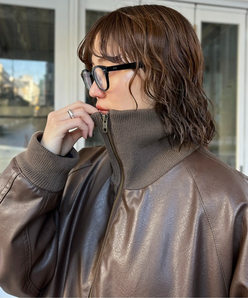 CPCM（シーピーシーエム）の「フェイクレザースタンドリブジャケット（ライダースジャケット・メンズ・ブラック/ブラウン・L/M）」の19枚目の写真