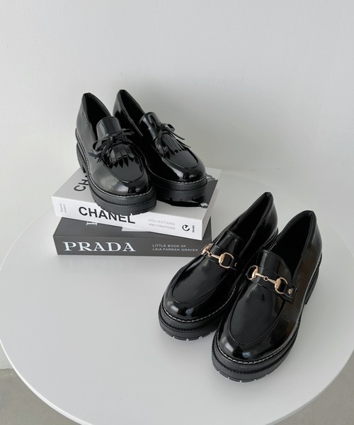 CLEA(クレア)の「リボン/ビット厚底ローファー(ローファー・レディース・ブラック/ブラック系その他・24.5cm/23.5cm)」の8枚目の写真