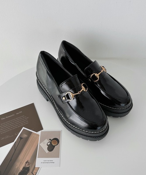 CLEA(クレア)の「リボン/ビット厚底ローファー(ローファー・レディース・ブラック/ブラック系その他・24.5cm/23.5cm)」の12枚目の写真