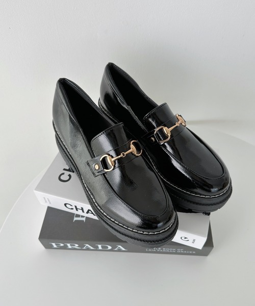 CLEA(クレア)の「リボン/ビット厚底ローファー(ローファー・レディース・ブラック/ブラック系その他・24.5cm/23.5cm)」の13枚目の写真