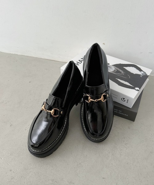 CLEA(クレア)の「リボン/ビット厚底ローファー(ローファー・レディース・ブラック/ブラック系その他・24.5cm/23.5cm)」の14枚目の写真