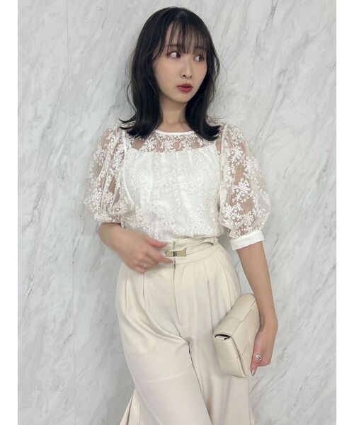 dazzlin(ダズリン)の「チュール刺繍ブラウス(シャツ/ブラウス・レディース・ブラック/オフホワイト/ブルー・FREE)」の19枚目の写真
