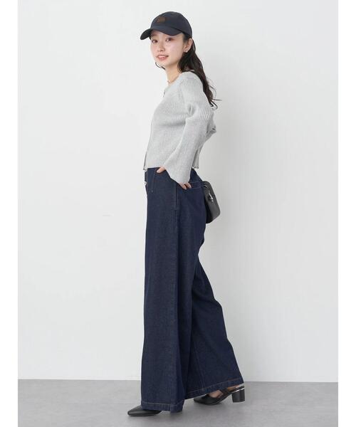 earth music&ecology（アースミュージックアンドエコロジー）の「ボタンフライワイドデニムパンツ（デニムパンツ・レディース・インディゴブルー/ライトインディゴブルー・S/M）」の12枚目の写真