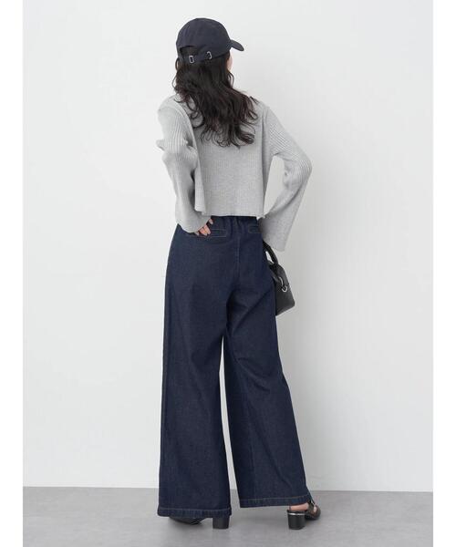 earth music&ecology（アースミュージックアンドエコロジー）の「ボタンフライワイドデニムパンツ（デニムパンツ・レディース・インディゴブルー/ライトインディゴブルー・S/M）」の13枚目の写真