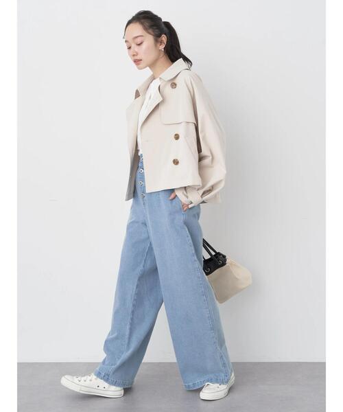 earth music&ecology（アースミュージックアンドエコロジー）の「ボタンフライワイドデニムパンツ（デニムパンツ・レディース・インディゴブルー/ライトインディゴブルー・S/M）」の17枚目の写真