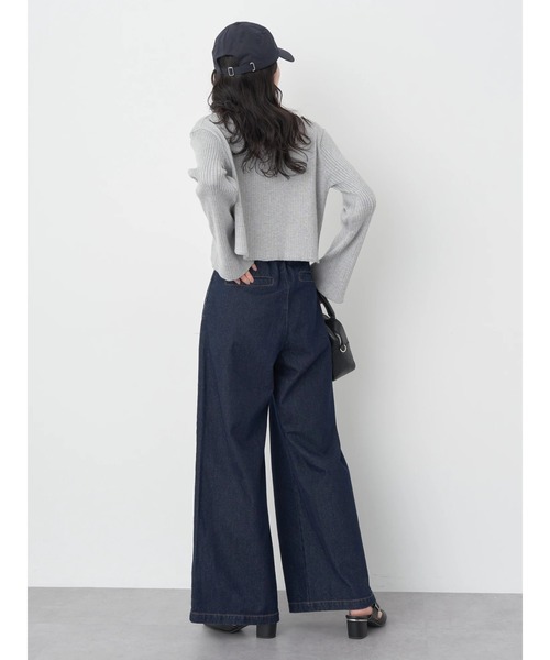earth music&ecology（アースミュージックアンドエコロジー）の「ボタンフライワイドデニムパンツ（デニムパンツ・レディース・インディゴブルー/ライトインディゴブルー・S/M）」の8枚目の写真