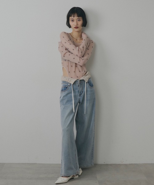 VIOLETTA（ヴィオレッタ）の「モノグラム柄シアーボディスーツ（その他