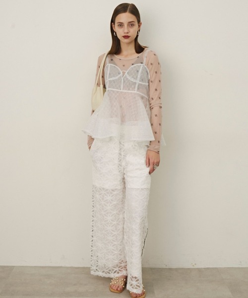 violetta モノグラム柄シアーボディスーツ VIOLETTA（ヴィオレッタ）の「モノグラム柄シアーボディスーツ