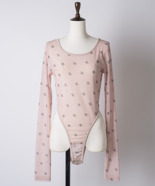 モノグラム柄シアーボディスーツ（その他トップス）｜VIOLETTA