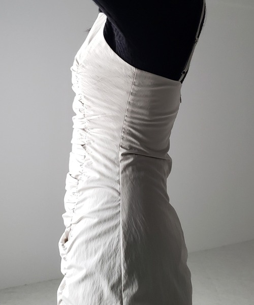 me+em select（ミームセレクト）の「※※【 ３size ／ ３color 】深スリットタックギャザータイトキャミワンピース（ワンピース・レディース・チャコール/ブラック/ライトグレー・LARGE/MEDIUM/SMALL）」の22枚目の写真