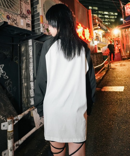 セール】【Bizarre Maiden】rhinestone logo raglan tee